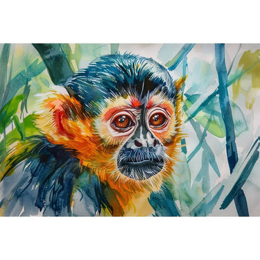 Monkey Watercolor Canvas